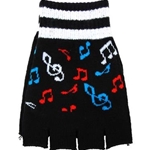 Aim/Albert Elov Fingerless Gloves - Black w/colored notes