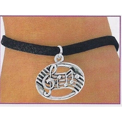 Music Gifts Cmp Music Staff Leatherette Bracelet