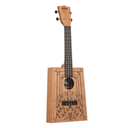 Kala Cigar Box Art Deco Ukulele w/Bag