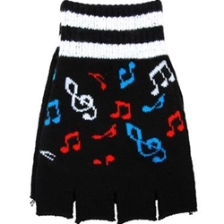 Aim/Albert Elov Fingerless Gloves - Black w/colored notes